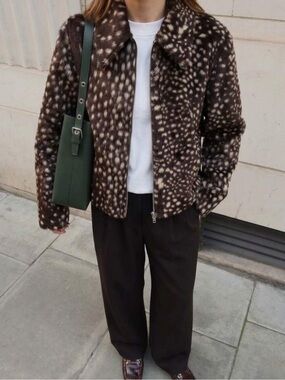 Women's All-Over Print Zipper Casual Street Elegant Streetwear Versat